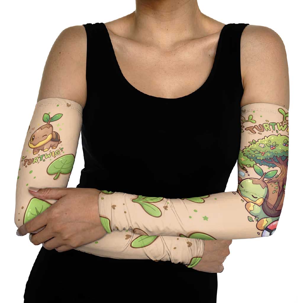 Turtwig Arm Sleeves Whimsical Forest Sprout Art