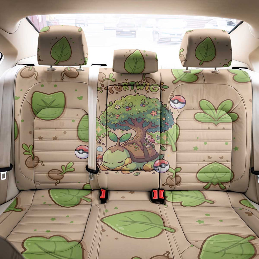 Turtwig Back Car Seat Cover Whimsical Forest Sprout Art