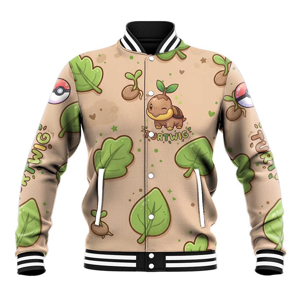 Turtwig Baseball Jacket Whimsical Forest Sprout Art