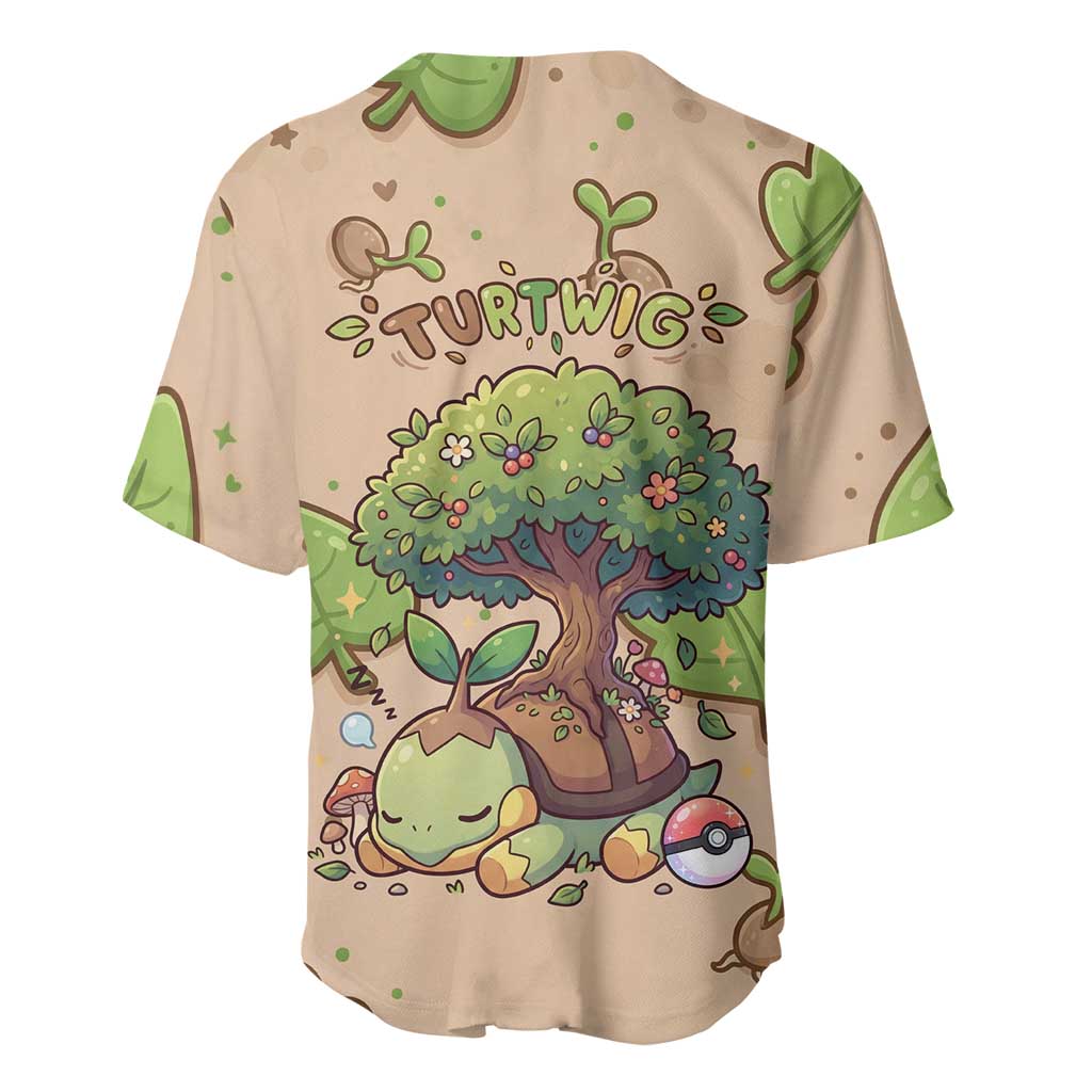 Turtwig Baseball Jersey Whimsical Forest Sprout Art