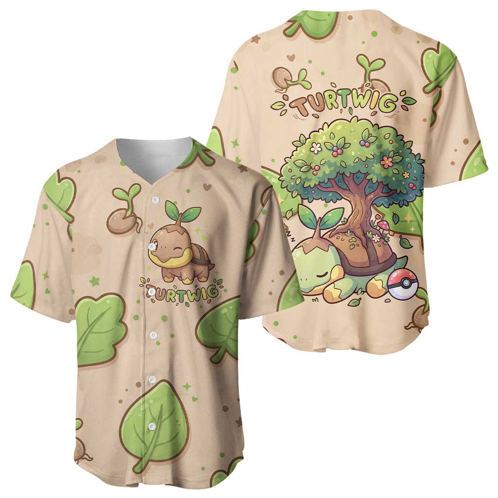 Turtwig Baseball Jersey Whimsical Forest Sprout Art