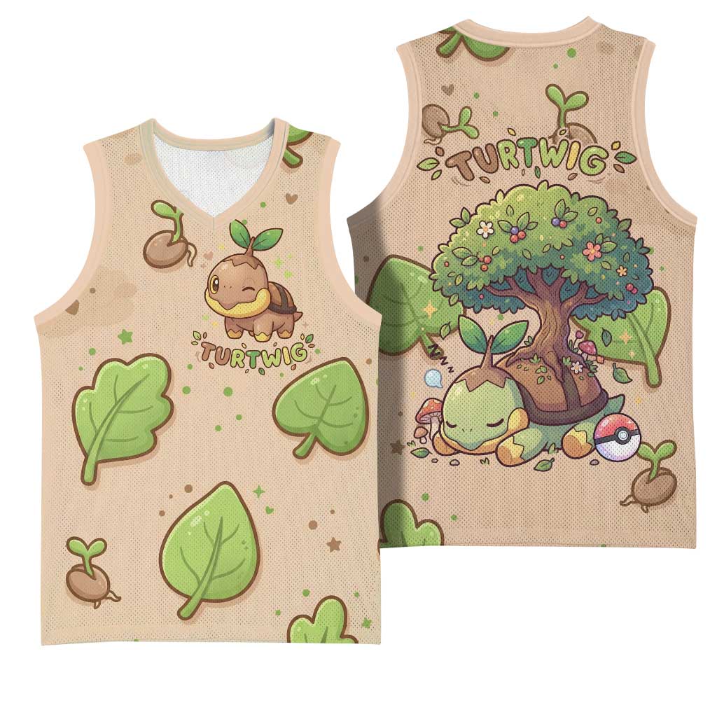 Turtwig Basketball Jersey Whimsical Forest Sprout Art