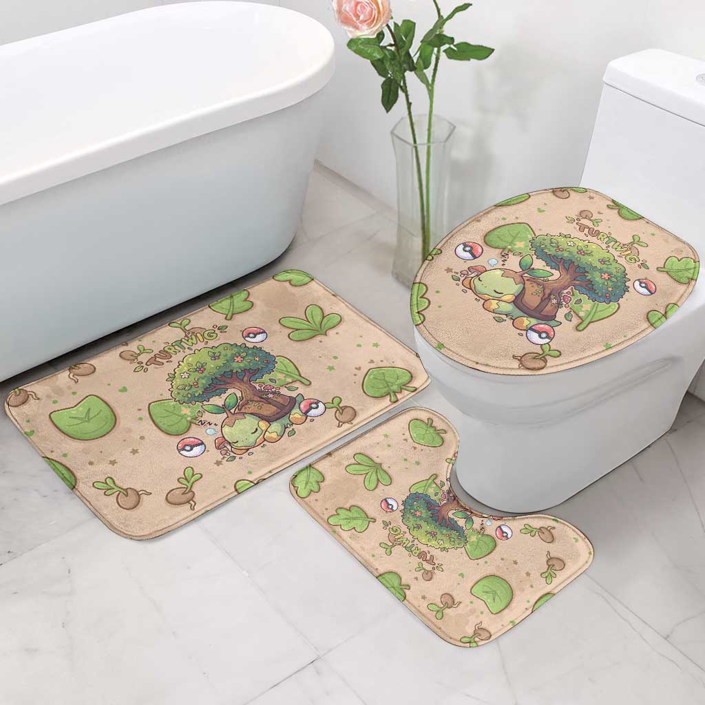Turtwig Bathroom Set Whimsical Forest Sprout Art