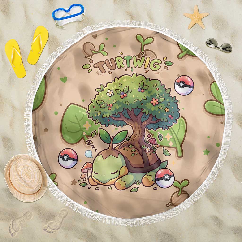 Turtwig Beach Blanket Whimsical Forest Sprout Art