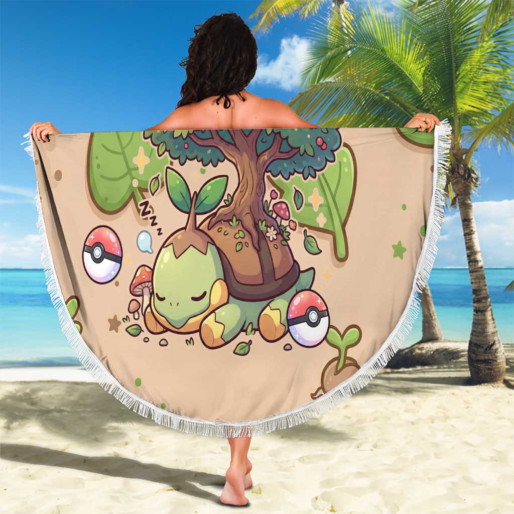 Turtwig Beach Blanket Whimsical Forest Sprout Art