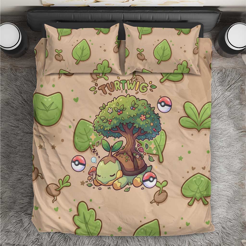 Turtwig Bedding Set Whimsical Forest Sprout Art