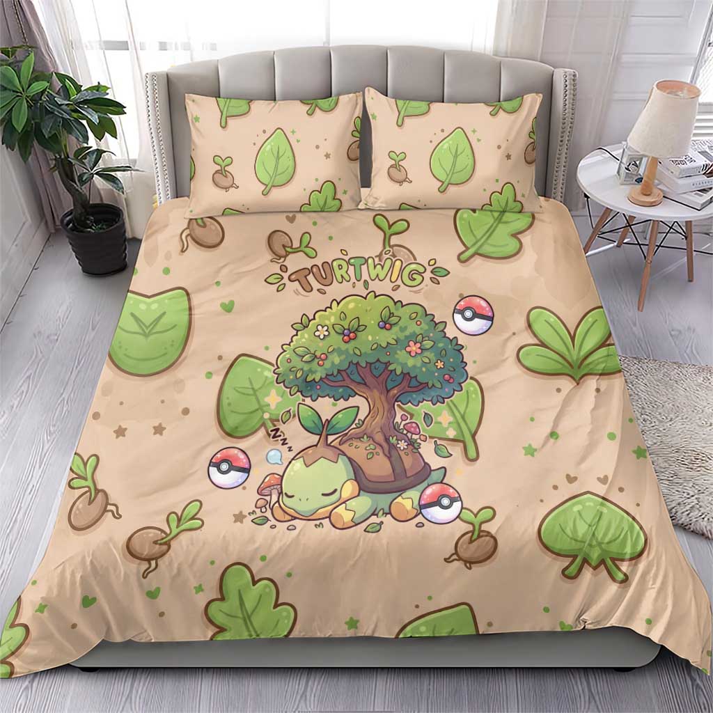 Turtwig Bedding Set Whimsical Forest Sprout Art