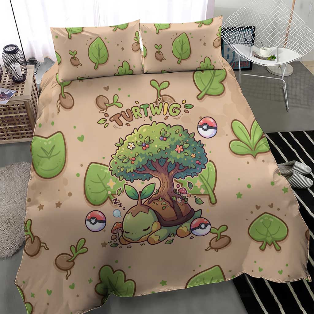 Turtwig Bedding Set Whimsical Forest Sprout Art