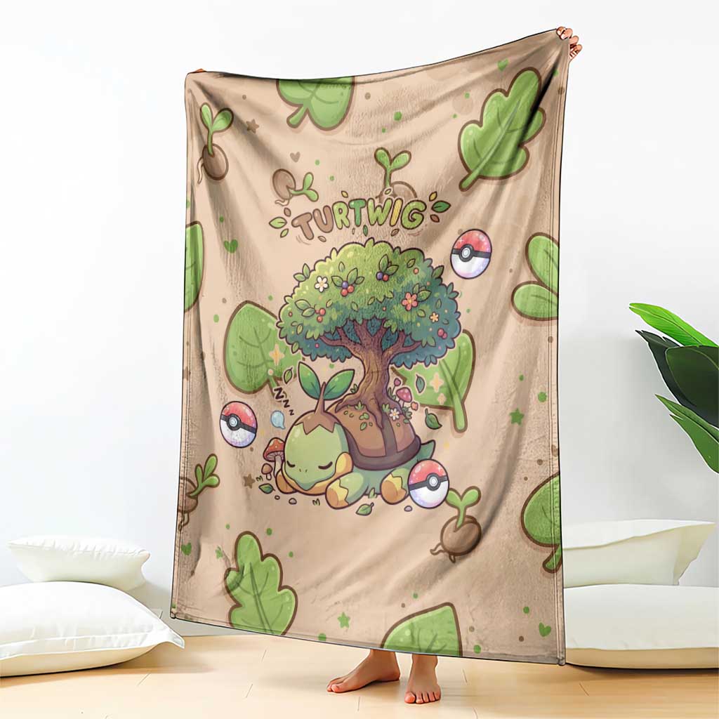Turtwig Blanket Whimsical Forest Sprout Art