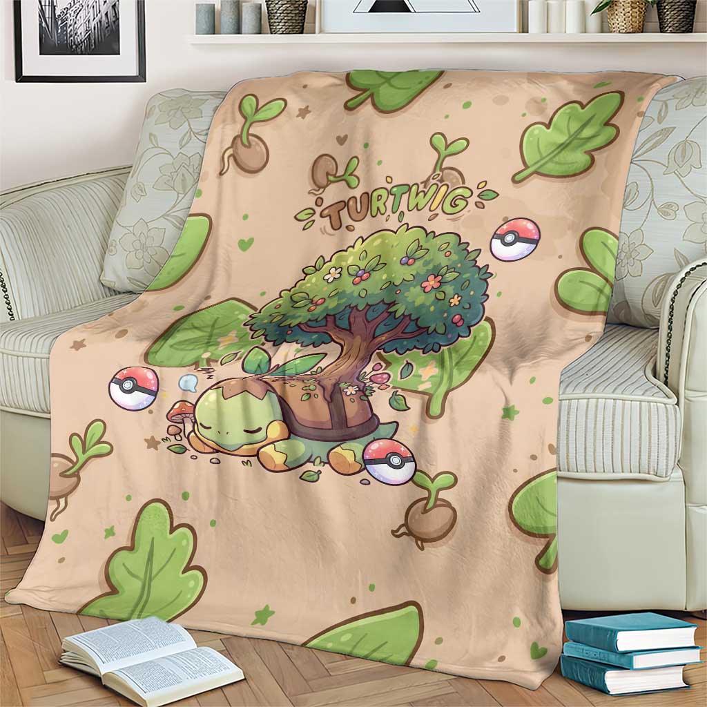 Turtwig Blanket Whimsical Forest Sprout Art