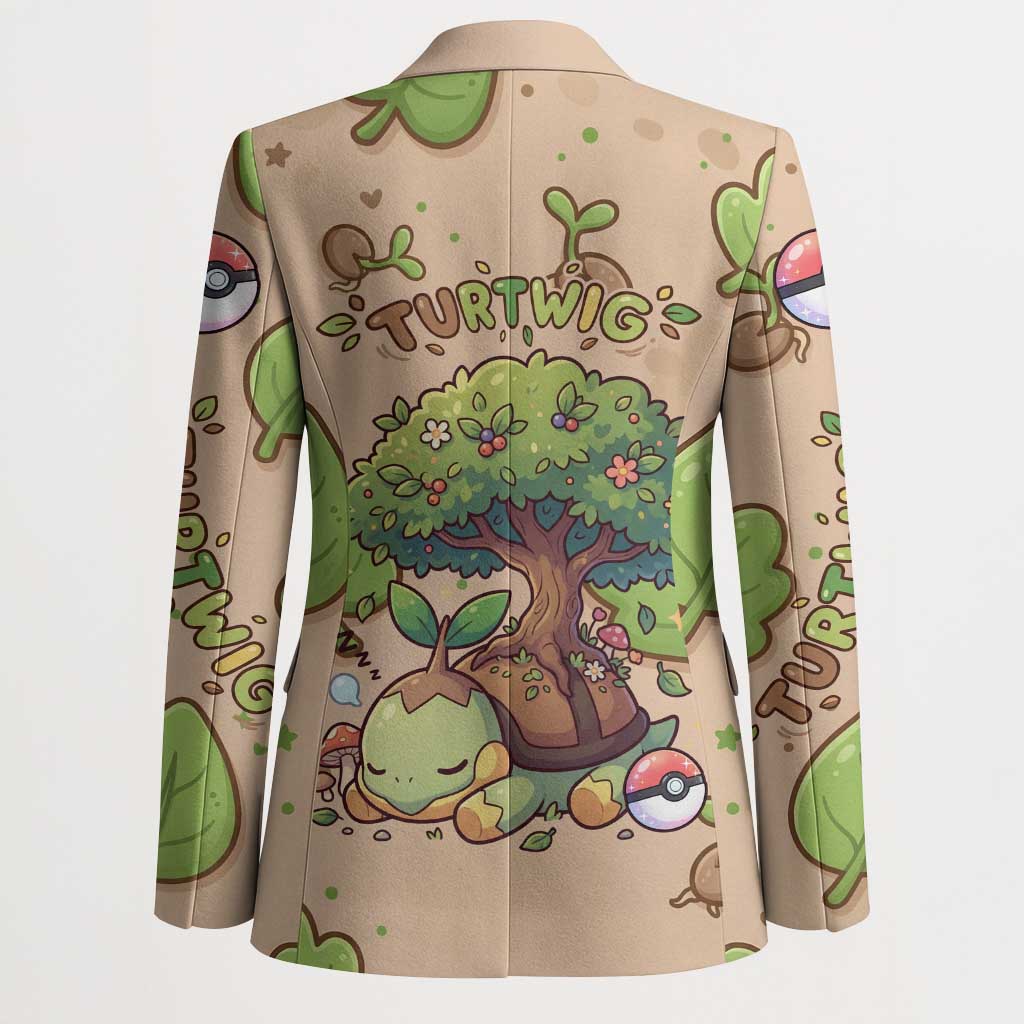 Turtwig Blazer Whimsical Forest Sprout Art