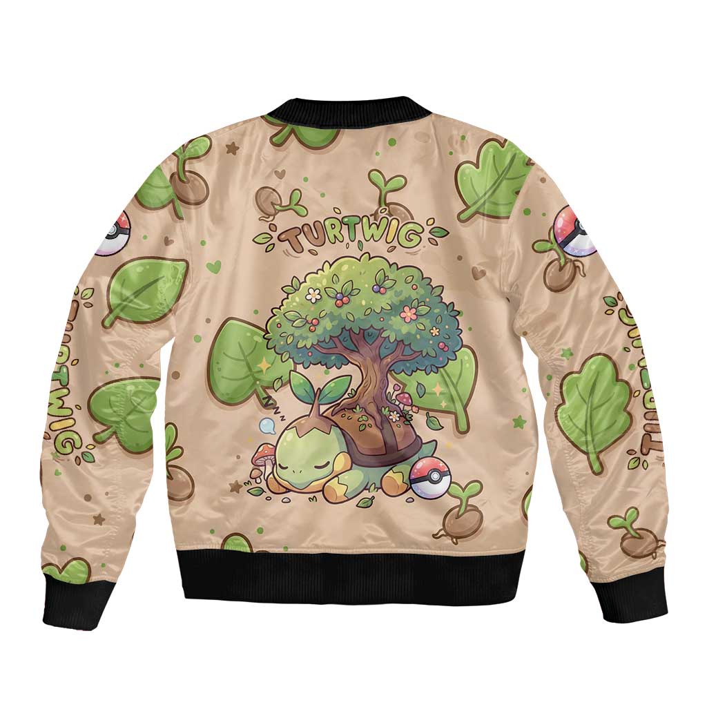 Turtwig Bomber Jacket Whimsical Forest Sprout Art