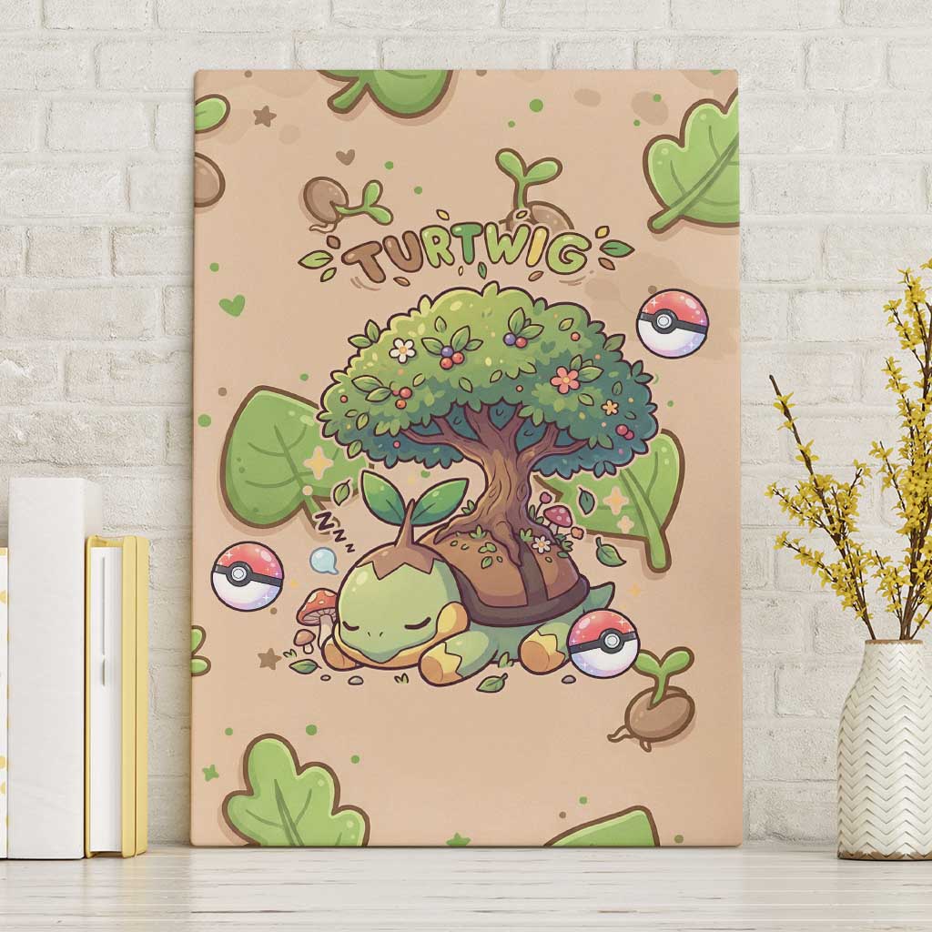 Turtwig Canvas Wall Art Whimsical Forest Sprout Art