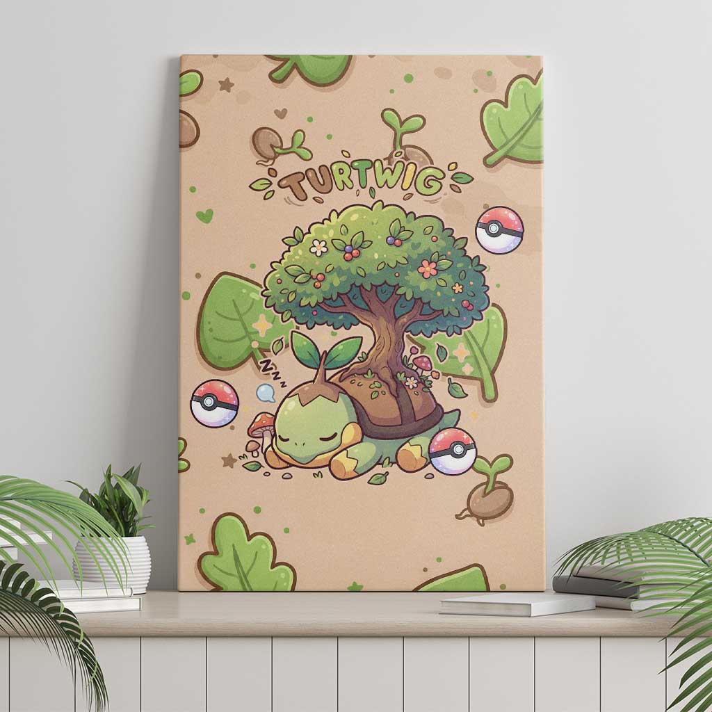 Turtwig Canvas Wall Art Whimsical Forest Sprout Art