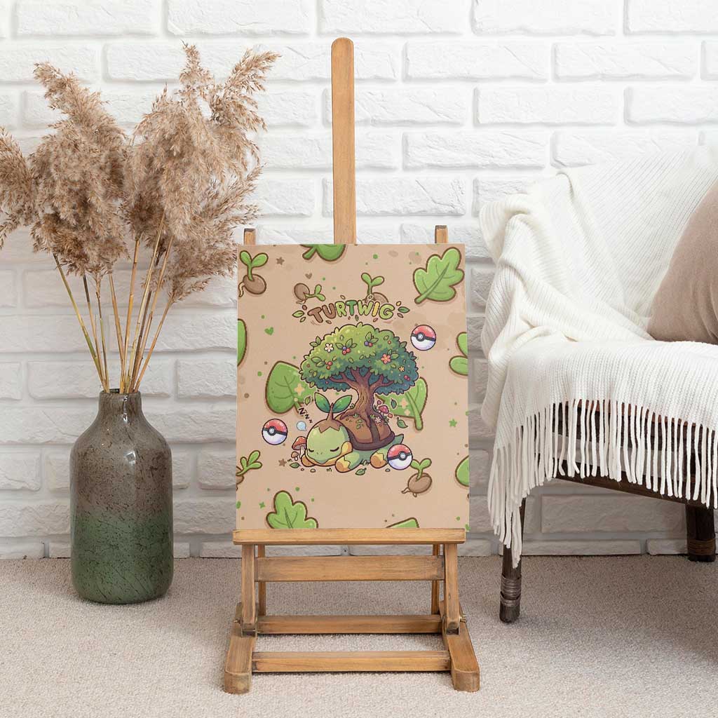 Turtwig Canvas Wall Art Whimsical Forest Sprout Art