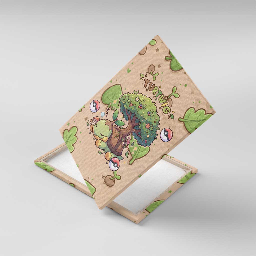 Turtwig Canvas Wall Art Whimsical Forest Sprout Art