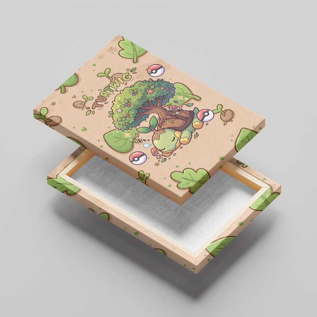 Turtwig Canvas Wall Art Whimsical Forest Sprout Art