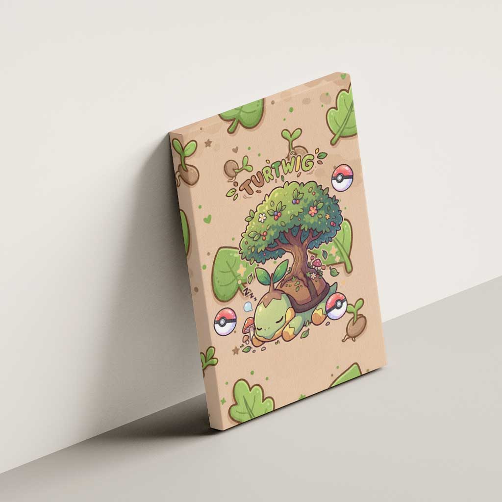 Turtwig Canvas Wall Art Whimsical Forest Sprout Art