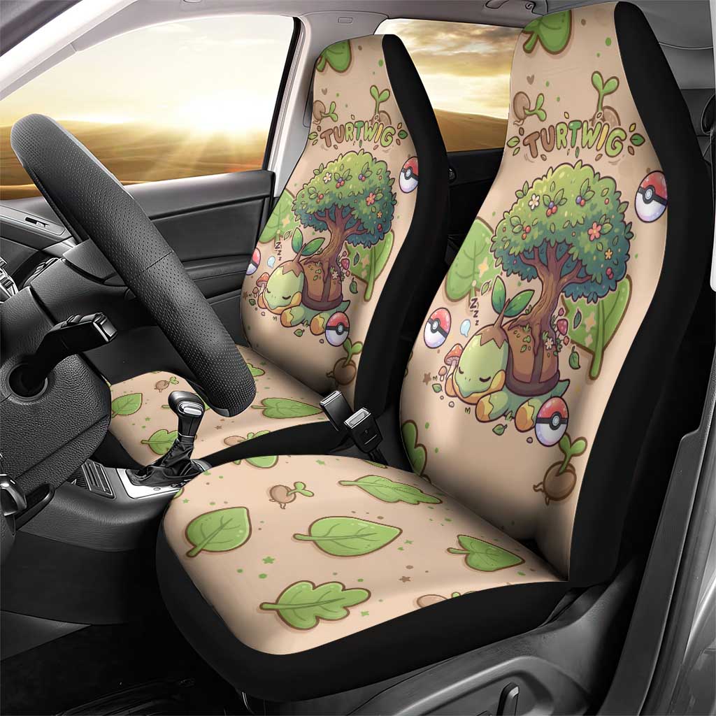 Turtwig Car Seat Cover Whimsical Forest Sprout Art