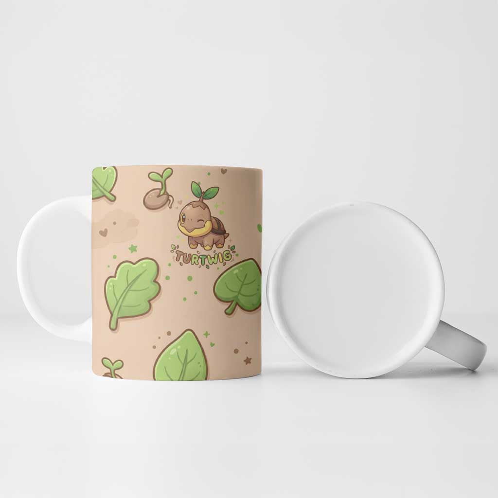 Turtwig Ceramic Mug Whimsical Forest Sprout Art