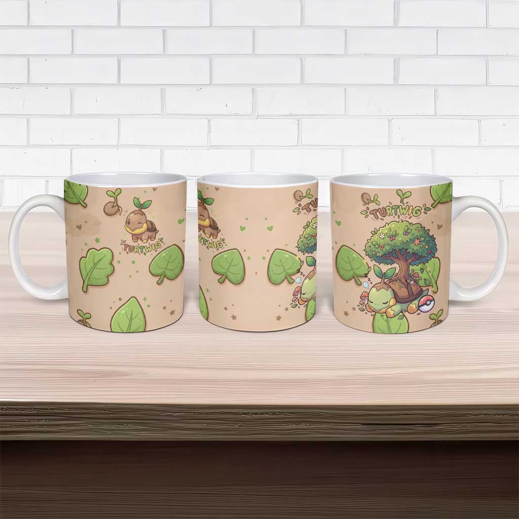 Turtwig Ceramic Mug Whimsical Forest Sprout Art