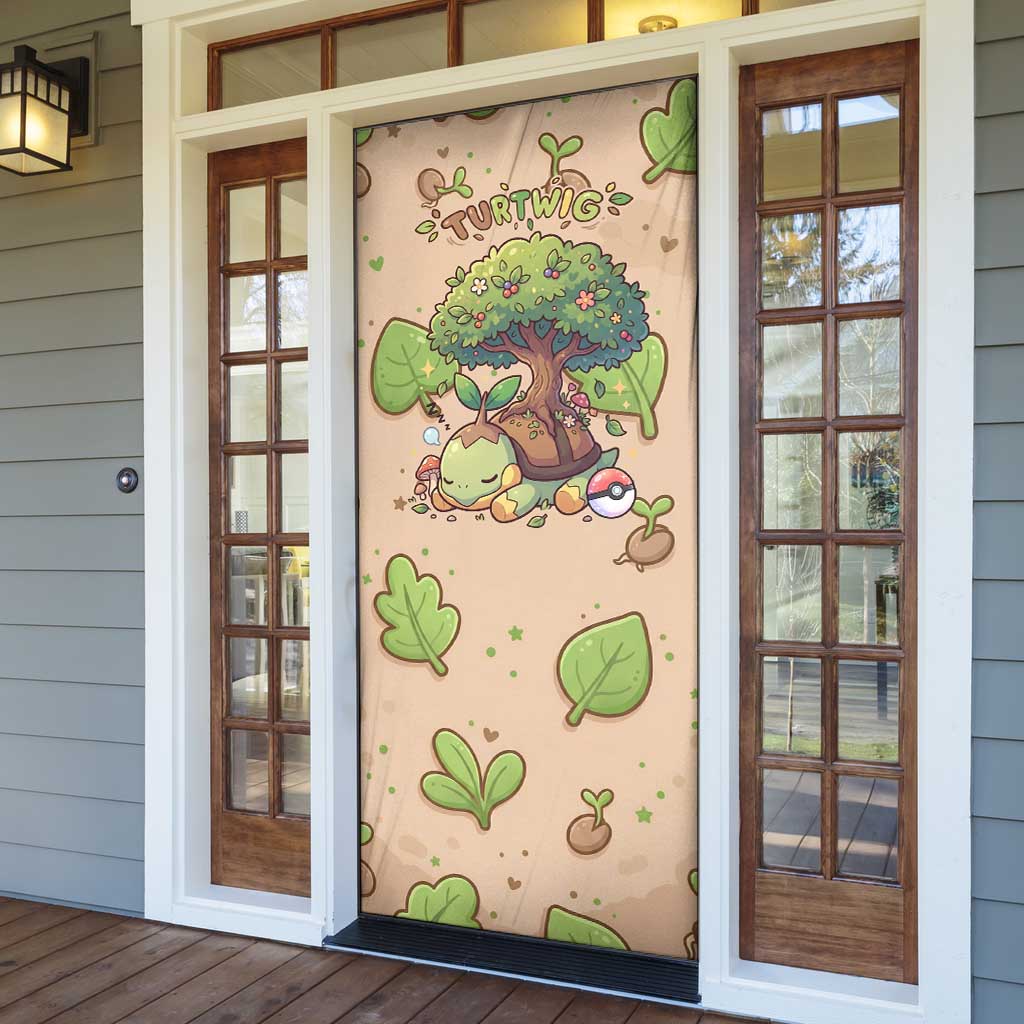 Turtwig Door Cover Whimsical Forest Sprout Art