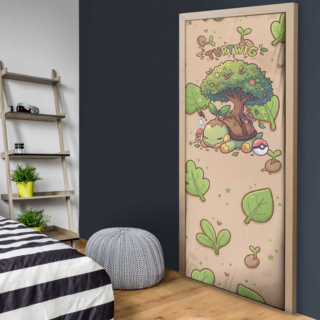 Turtwig Door Cover Whimsical Forest Sprout Art