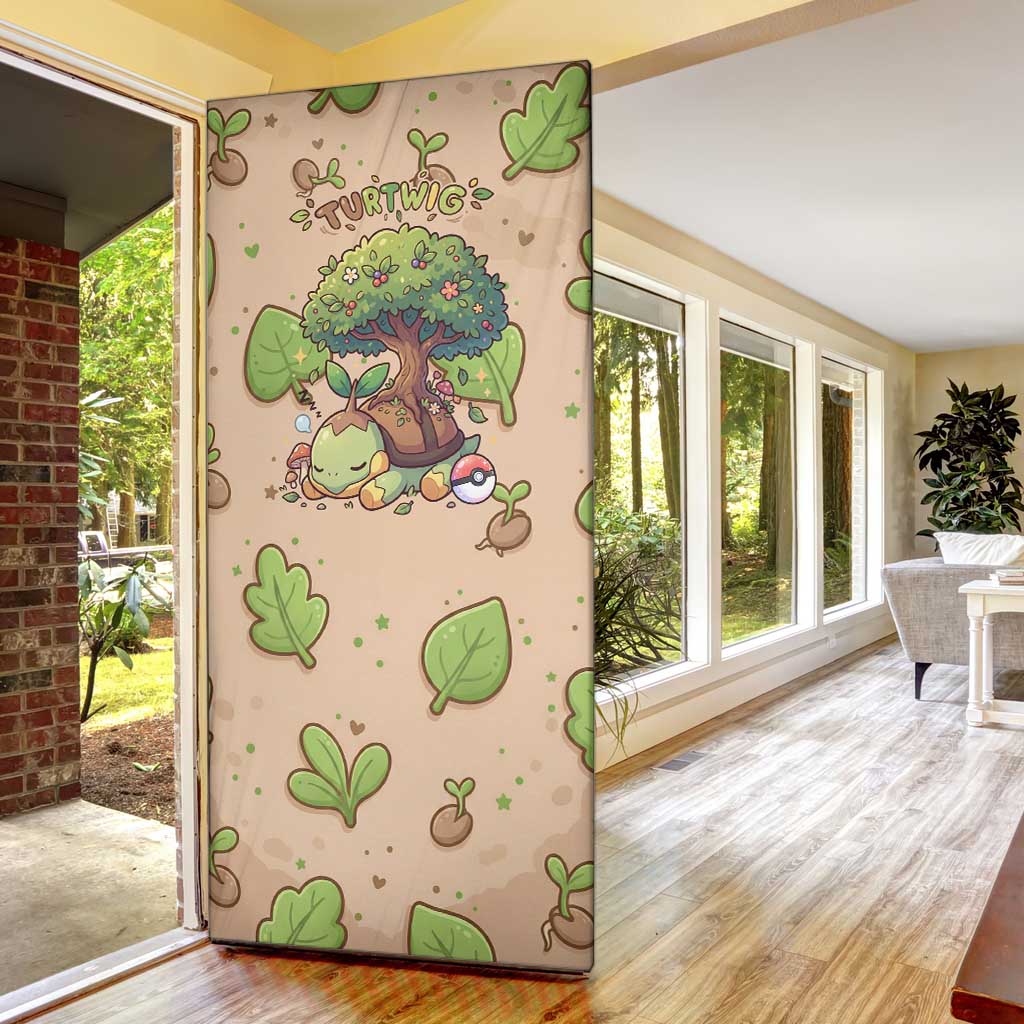Turtwig Door Cover Whimsical Forest Sprout Art