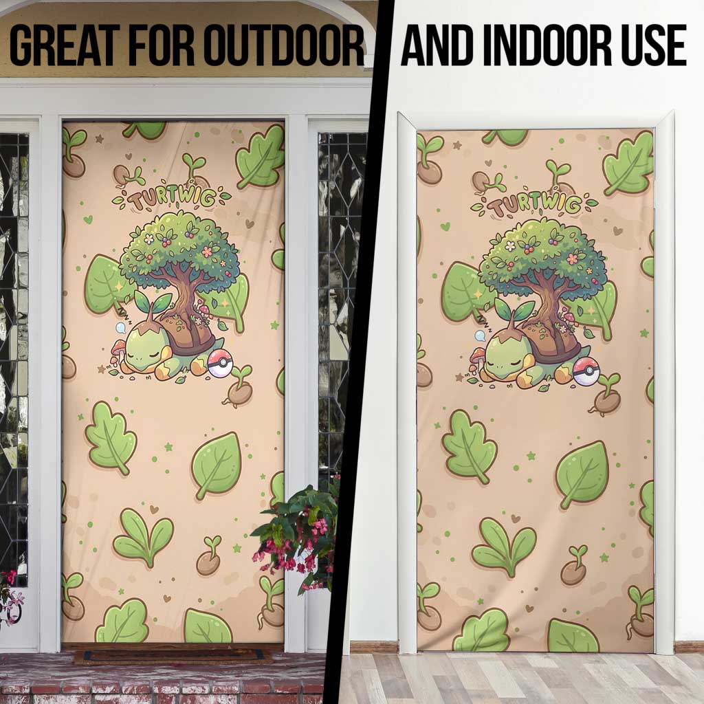 Turtwig Door Cover Whimsical Forest Sprout Art