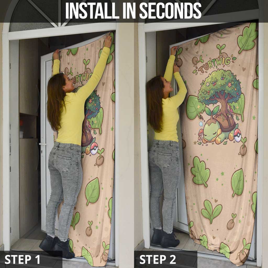 Turtwig Door Cover Whimsical Forest Sprout Art