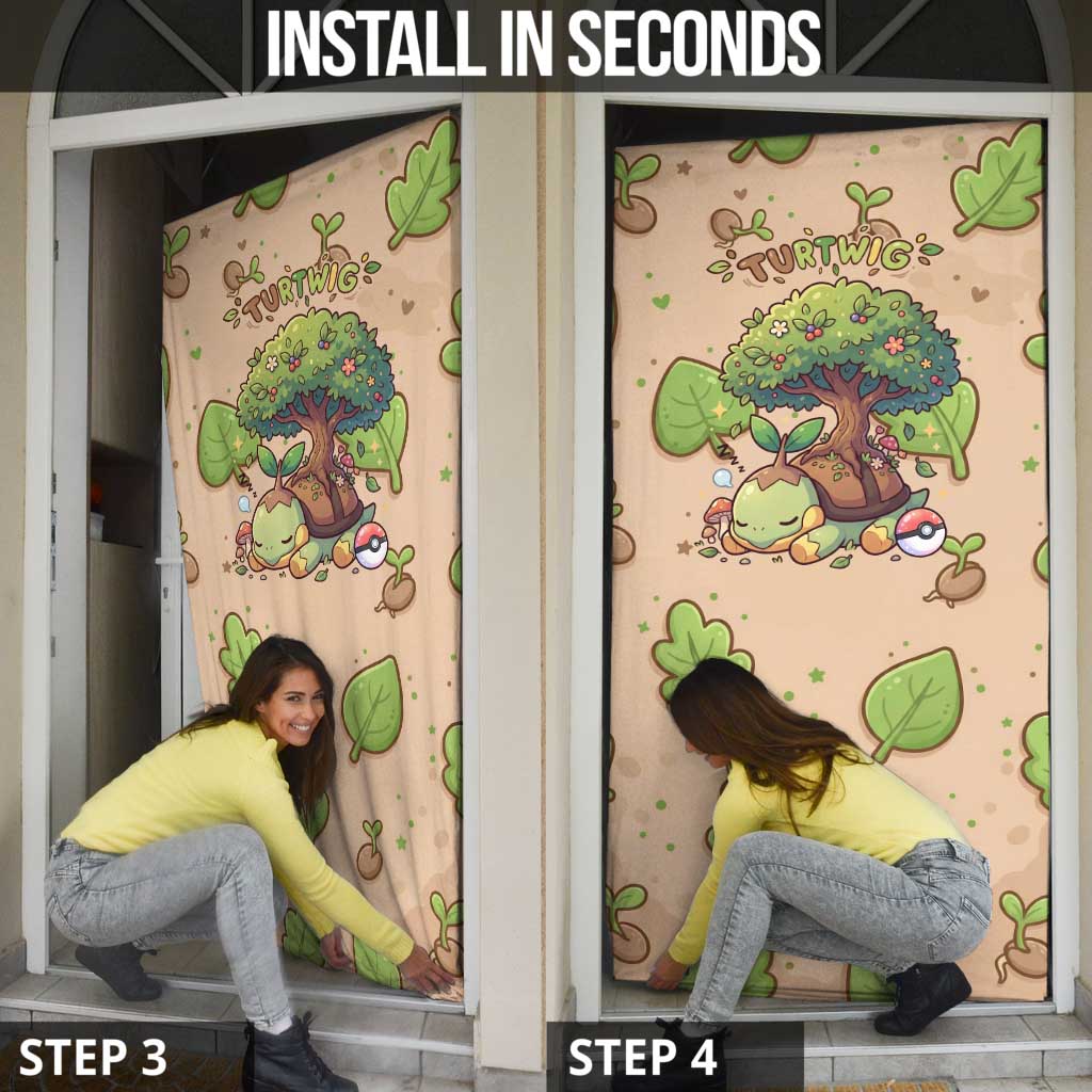 Turtwig Door Cover Whimsical Forest Sprout Art