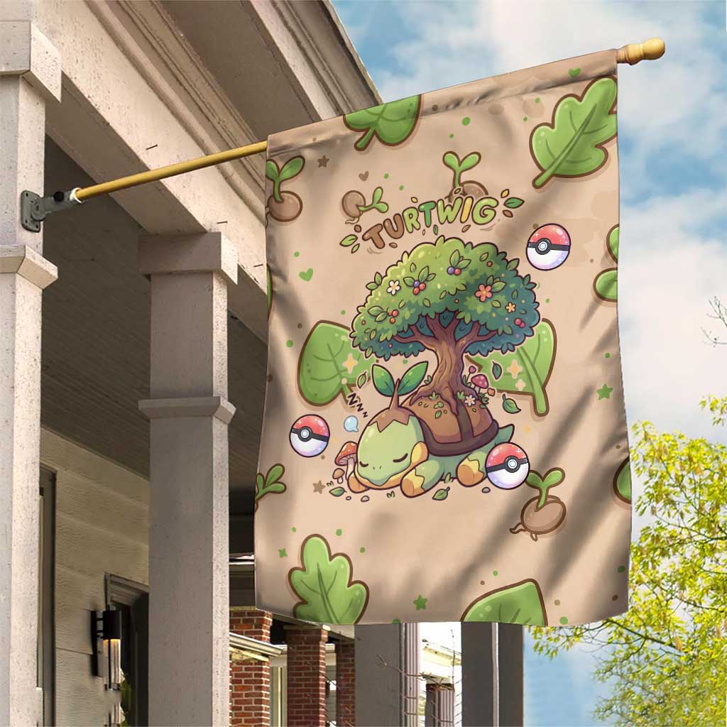 Turtwig Garden Flag Whimsical Forest Sprout Art