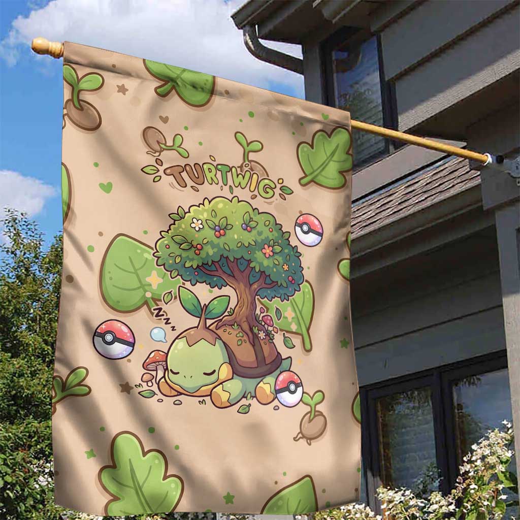 Turtwig Garden Flag Whimsical Forest Sprout Art