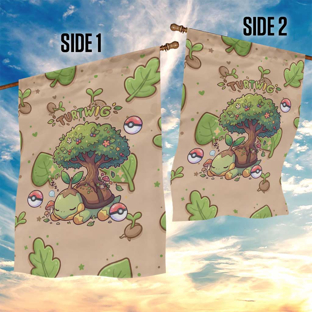 Turtwig Garden Flag Whimsical Forest Sprout Art