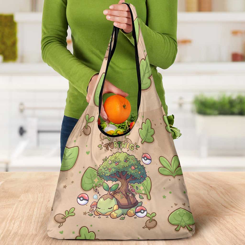 Turtwig Grocery Bag Whimsical Forest Sprout Art