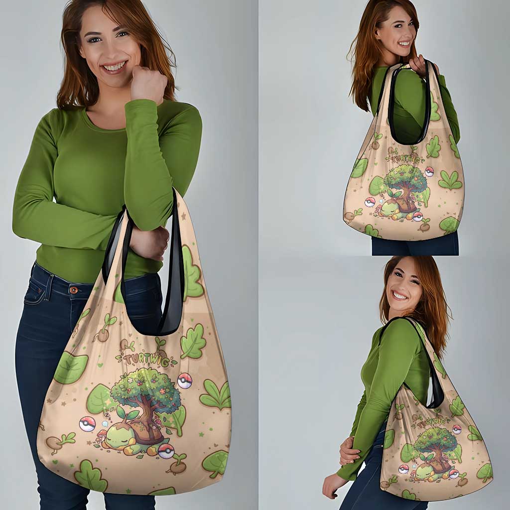 Turtwig Grocery Bag Whimsical Forest Sprout Art