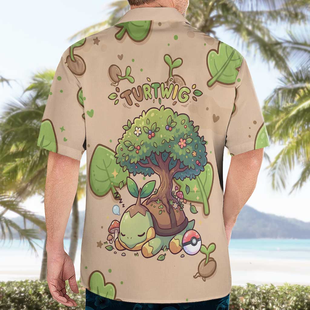 Turtwig Hawaiian Shirt Whimsical Forest Sprout Art