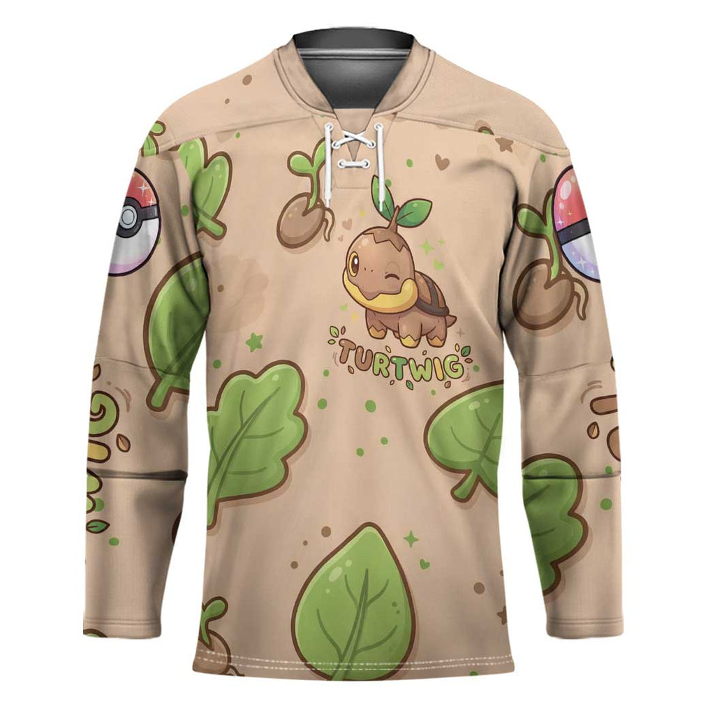 Turtwig Hockey Jersey Whimsical Forest Sprout Art