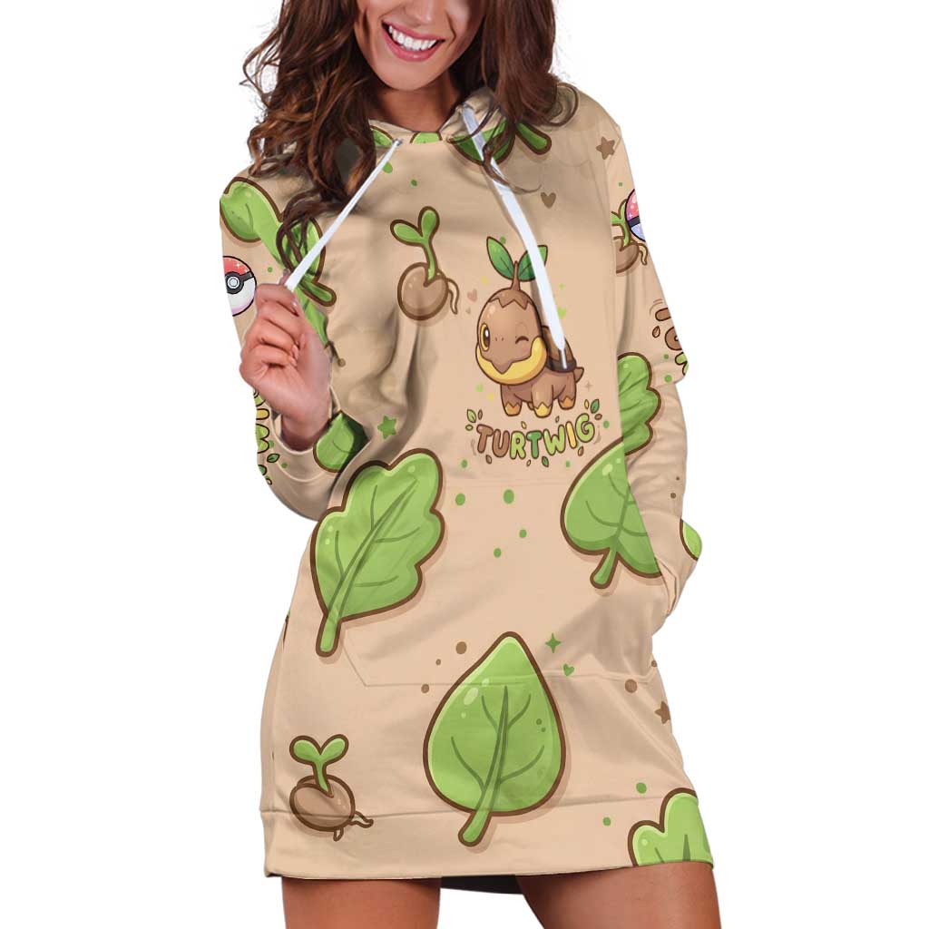 Turtwig Hoodie Dress Whimsical Forest Sprout Art
