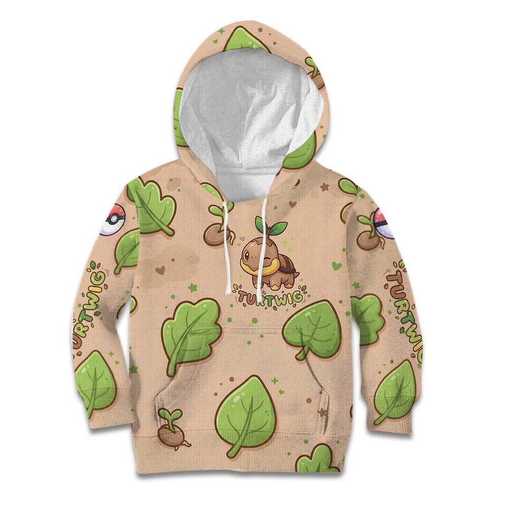 Turtwig Kid Hoodie Whimsical Forest Sprout Art