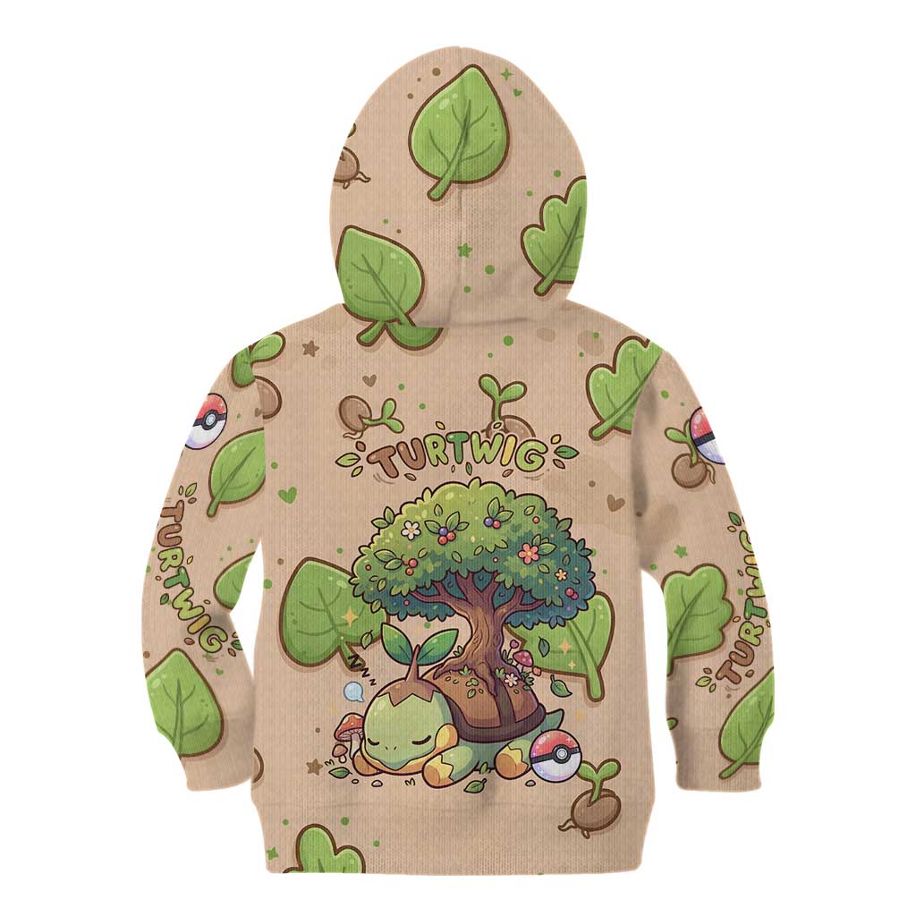 Turtwig Kid Hoodie Whimsical Forest Sprout Art