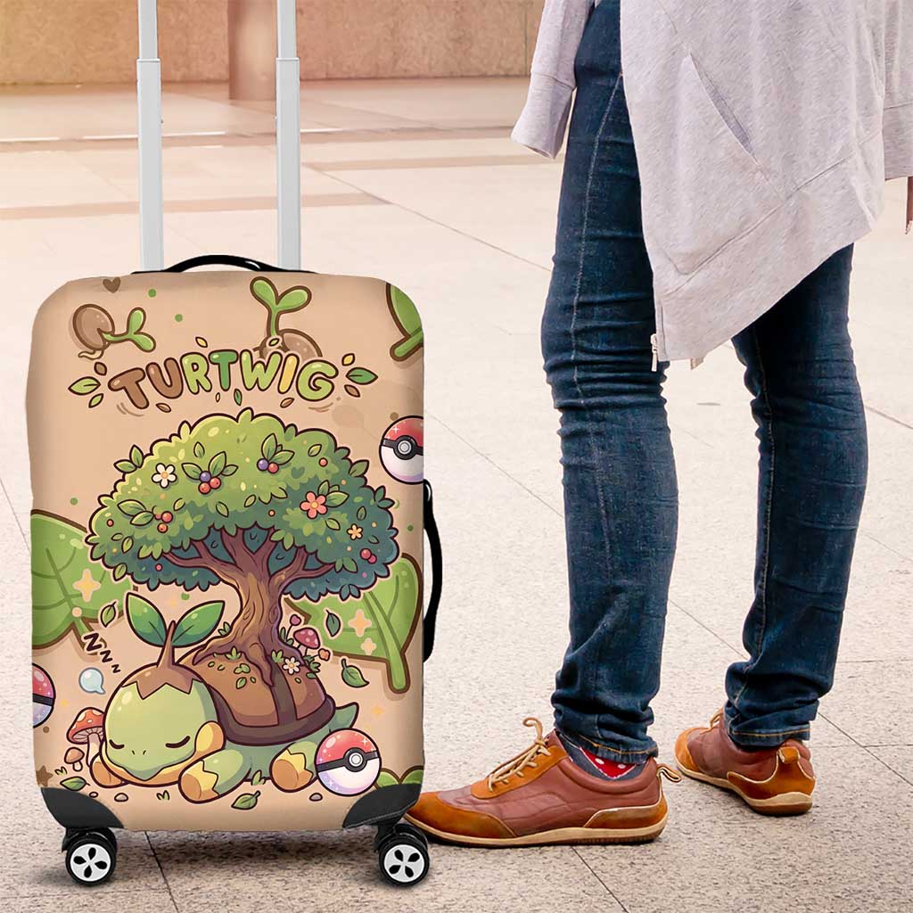 Turtwig Luggage Cover Whimsical Forest Sprout Art