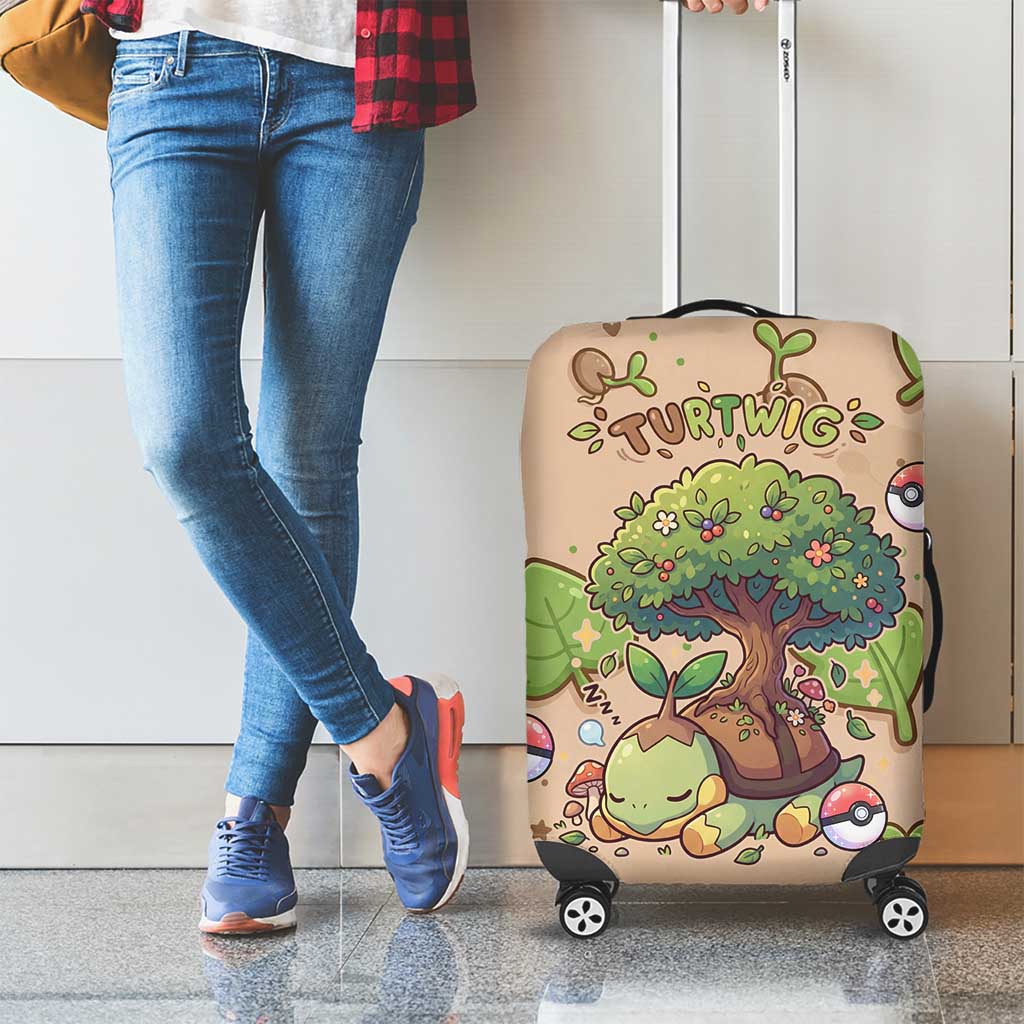 Turtwig Luggage Cover Whimsical Forest Sprout Art