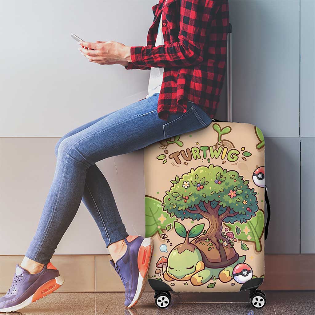 Turtwig Luggage Cover Whimsical Forest Sprout Art
