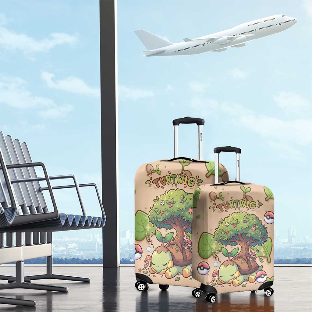 Turtwig Luggage Cover Whimsical Forest Sprout Art