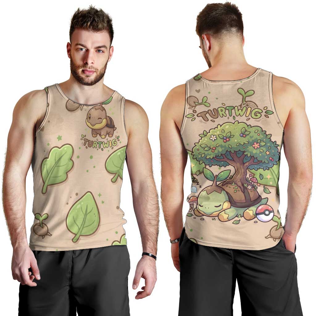 Turtwig Men Tank Top Whimsical Forest Sprout Art