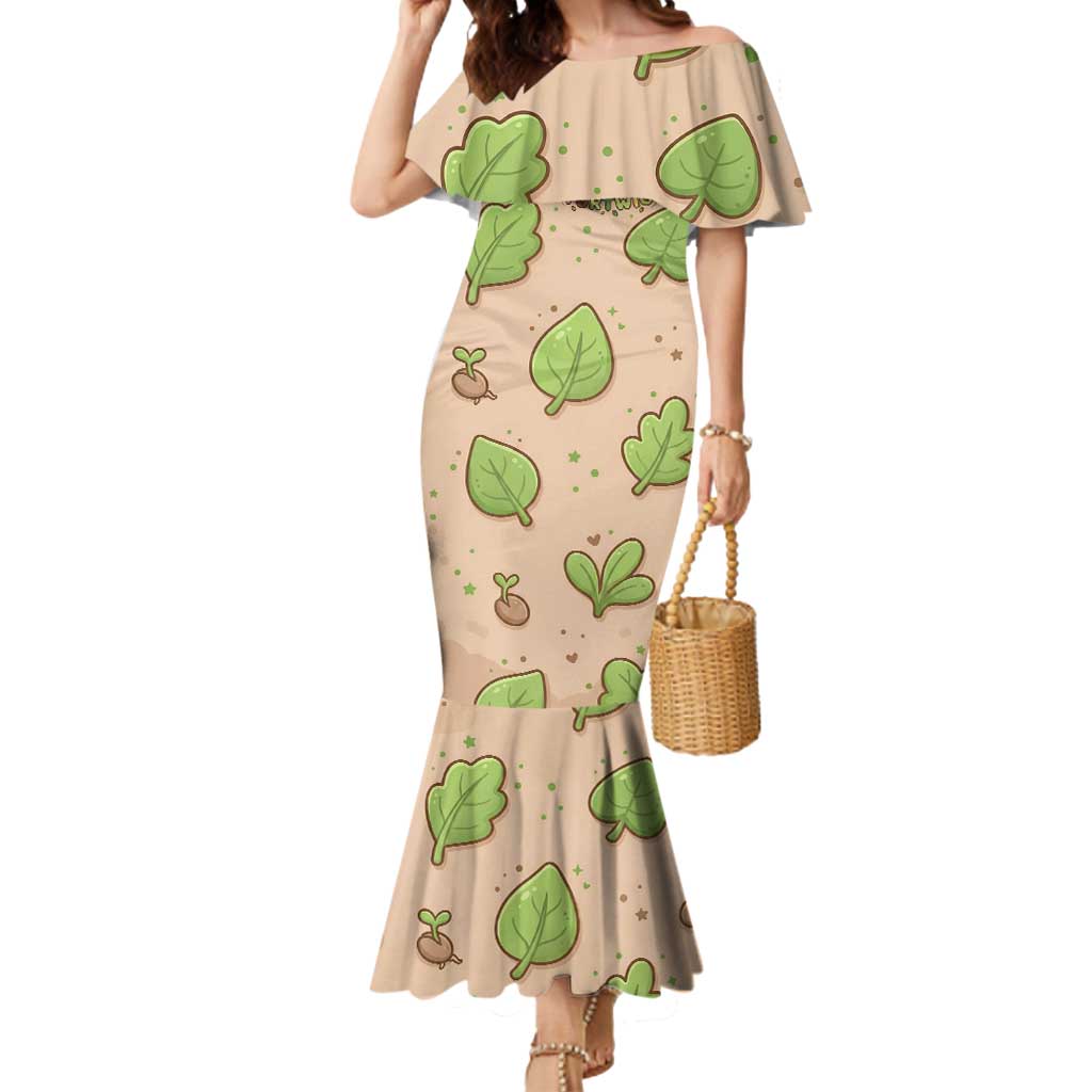 Turtwig Mermaid Dress Whimsical Forest Sprout Art