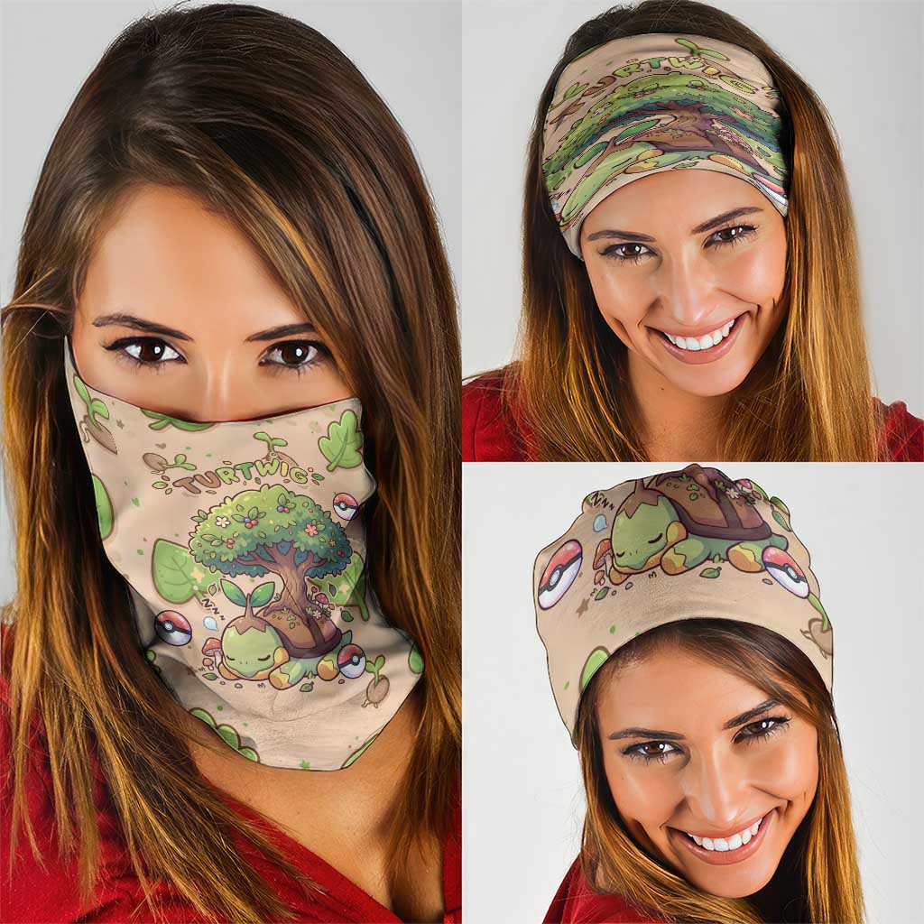Turtwig Neck Gaiter Whimsical Forest Sprout Art