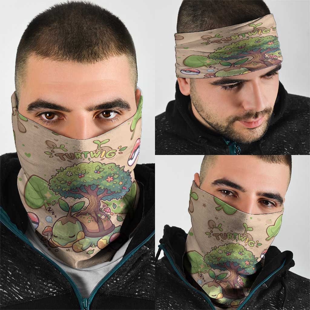 Turtwig Neck Gaiter Whimsical Forest Sprout Art