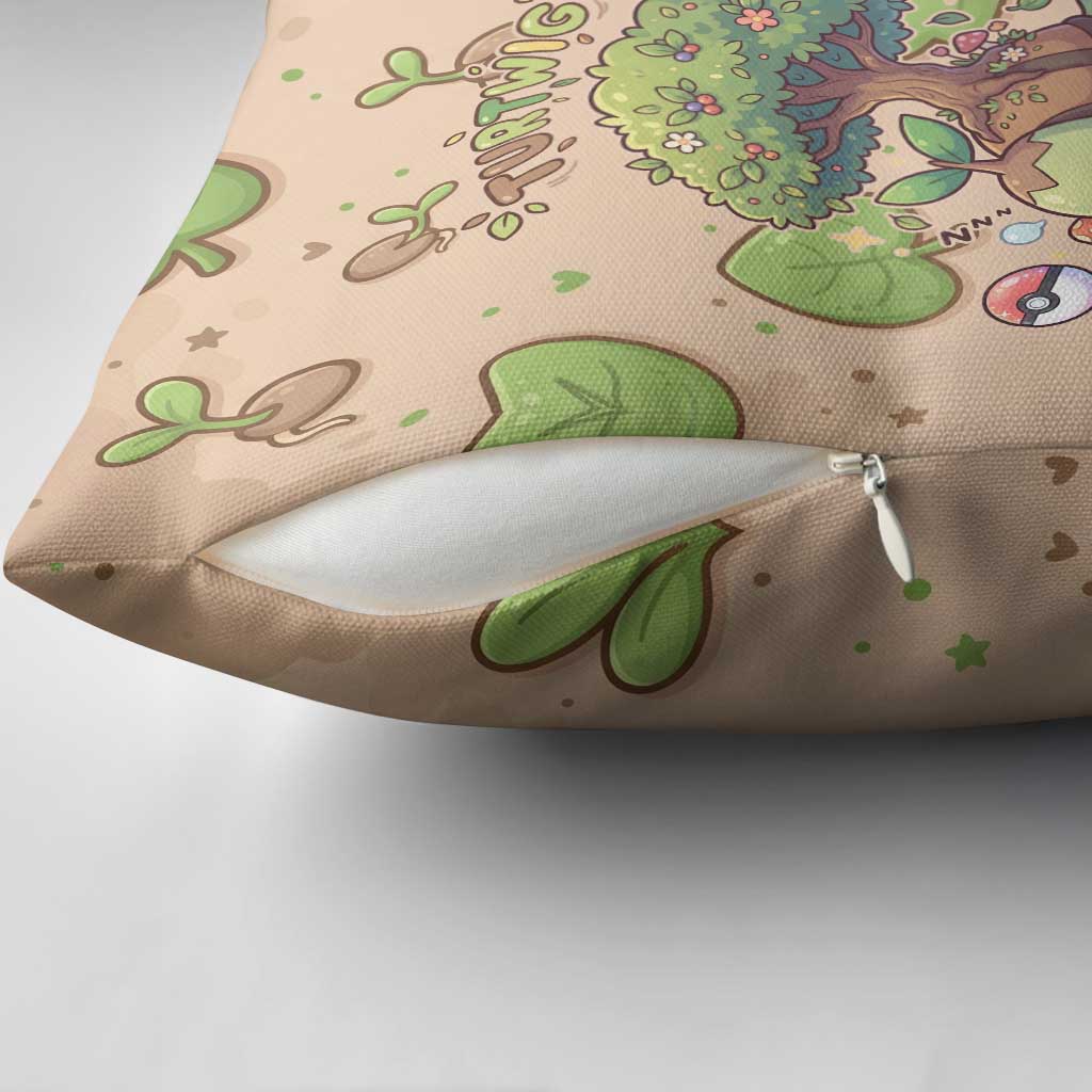Turtwig Pillow Cover Whimsical Forest Sprout Art